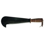 Rinaldi - billhook serpe art. 1 en acier forgé, bec court, manche en cuir cm. 45 - salon Rinaldi - billhook serpe art. 1 en acier forgé, bec court, manche en cuir cm. 45 - salon
