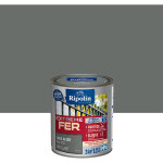 Ripolin - peinture pour fer extrieur - brillant - 0, 25l - gris acier ral 7012
