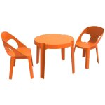 Garbar - rita chaise - table pour enfants int�rieur, ext�rieur set 2 + 1 orange