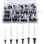 Rivet noir 120 pi�ces rivets aveugles rivets avec bo�te rivet aluminium rivet pop rivets pop assortiment ...