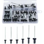 Rivet noir 120 pi�ces rivets aveugles rivets avec bo�te rivet aluminium rivet pop rivets pop assortiment ...
