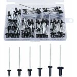 Rivet noir 120 pices rivets aveugles rivets avec bote rivet aluminium rivet pop rivets pop assortiment ...