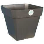 Riviera - pot de fleurs carr en plastique soleilla - 49 x 49 x h 45 cm - 65 l - gris paillet