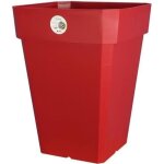 Riviera - pot de fleurs carré en plastique soleilla - 49 x 49 x h 50 cm - 65 l - rouge Riviera - pot de fleurs carré en plastique soleilla - 49 x 49 x h 50 cm - 65 l - rouge