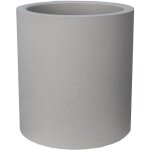 Pot en plastique rond aspect granit 30 cm gris clair