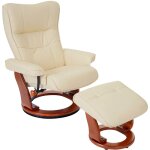 Robas lund fauteuil relax montreal, fauteuil de télévision, tabouret, cuir, charge 130kg, crème, doré ... Robas lund fauteuil relax montreal, fauteuil de télévision, tabouret, cuir, charge 130kg, crème, doré ...