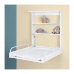 Roba - table a langer murale rabattable matelas impermable inclus - 2 tageres intgres - bois laqu ...