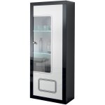 Altobuy - robbie - vitrine 1 porte droite laqu noir et blanc