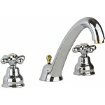 Robinet 3 trous avec bec haut de couleur chrome - or paffoni iris irv055co chrom - or - iris