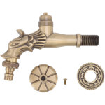 Robinet antique bronze cheval sculpt� pour lavabo salle de bain filetage int�rieur g1 / 2 vintage