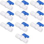 Robinet d'arr�t en ligne 10 pi�ces 3 / 8  polypropyl�ne alimentaire pour osmoseur et tuyau per