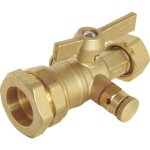Robinet d'arrt  purge pour compteur pe25 ecrou tournant 3 / 4' manette papillon