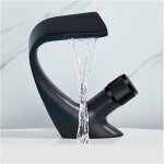 Robinet cascade mural pour lavabo - mitigeur chrom� eau chaude et froide, id�al salle de bains et toilettes ...