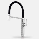 Robinet de cuisine 360� semi pro mitigeur monocommande avec douchette extensible pour �vier chrome