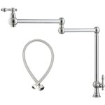 Robinet de cuisine chrom� � double poign�e avec remplissage de casseroles, montage sur plage