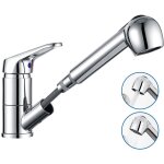 Robinet cuisine avec douchette extractible 2 jets mitigeur evier en inox chrom pivotant 360 robinetterie ...
