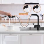 Robinet cuisine douchette extractible, lonheo mitigeur evier cuisine avec douchette, robinetterie de ...
