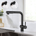 Robinet cuisine avec douchette extractible noir, mitigeur cuisine avec douchette  2 jets, mitigeur evier ...