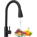 Robinet de cuisine avec douchette extractible noir robinet mitigeur d'�vier pivotant � 360 degr�s avec ...