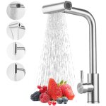Robinet cuisine avec douchette ? mitigeur de cuisine inox rotatif 360° avec 4 modes de pulvérisation, ... Robinet cuisine avec douchette ? mitigeur de cuisine inox rotatif 360° avec 4 modes de pulvérisation, ...