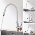 Robinet cuisine flexible auralum mitigeur cuisine blanc pivotant à 360°, mitigeur d'évier avec tuyau ... Robinet cuisine flexible auralum mitigeur cuisine blanc pivotant à 360°, mitigeur d'évier avec tuyau ...