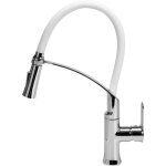 Robinet de cuisine flexible, blanc, robinet, robinet d'�vier, m�langeur