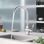 Robinet de cuisine en laiton chromé mitigeur de cusine bec pivotant à 360° eau chaude et froide robinetterie ... Robinet de cuisine en laiton chromé mitigeur de cusine bec pivotant à 360° eau chaude et froide robinetterie ...