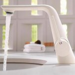 Robinet de cuisine minimaliste blanc mat - mitigeur �vier style cr�me col de cygne bionique - cartouche ...
