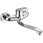 Robinet de cuisine mural r�glable pour eau chaude et froide, en laiton massif argent� brillant chrom�, ...