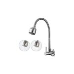 Robinet de cuisine mural rotatif  180 avec 2 fonctions mitigeur d'evier de cuisine eau froide  simple ...
