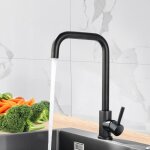 Robinet de cuisine nacre noire, mitigeur d'evier pivotant 360 flexible robinetterie de cuisine en 304 ...
