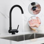 Robinet de cuisine rabattable mitigeur d'�vier pivotant � 360�robinetterie en acier inoxydable bross� ...