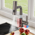 Robinet de cuisine, robinet de salle de bain, extensible, affichage led de la temp�rature, 3 types de ...