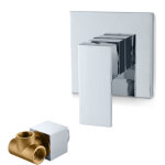 Robinet de douche mural en cuivre � poign�e unique, mitigeur de douche carr� � poign�e unique pour baignoire ...