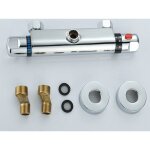 Robinet de douche thermostatique mural, corps en laiton avec bec verseur, image principale, argent�, ...