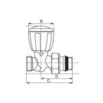 Robinet droit thermostatisable r432tg 16 - 15x21 giacomini ref. r432x033