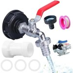 Robinet d'�coulement ibc avec rallonge de bec s60 x 6 - filetage grossier - accessoire de r�servoir ibc ...