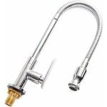 Vurahome - robinet d'�vier de cuisine ext�rieure - 360� robinet de cuisine d'eau froide monotrou rotatif ...