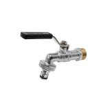 Robinet boule jardin double laiton chrom� - 1 / 2 - 3 / 4''