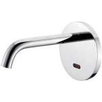 Robinet lavabo automatique mural rond, eau froide chrom� - pula