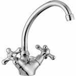 Robinet de lavabo  double levier avec bec pivotant de couleur chrome paffoni iris irv077cr chrom - ...