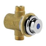 Robinet de lavabo encastr temporis avec commande par bouton - poussoir et raccord  paroi mince - idral ...