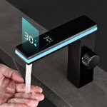 Robinet de lavabo intelligent led - mitigeur �lectronique avec affichage num�rique de temp�rature - eau ...