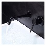Premier - robinet lavabo mural, mitigeur robinet salle de bains en laiton, noir mat