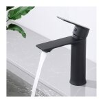 Robinet de lavabo noir mitigeur salle de bain monotrou mlangeur l'eau chaude et froide pour salle de ...