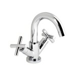 Robinet lavabo plieger cross avec bec pivotant haut avec poign�es croix chrome