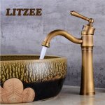 Litzee - robinet lavabo rtro, pivotant robinet salle de bain, mitigeur lavabo en laiton, mitigeur salle ...