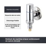 Robinet de machine � laver tout cuivre avec arr�t d'eau automatique, interface 3 / 4 pouce