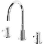 Beliani - robinet mlangeur 3 trous en laiton et acier inox chrom ajout design au lavabo et accessoire ...