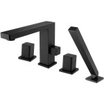 Robinet mlangeur baignoire, ensemble pommeau douchette bain 6081b - laiton noir - flexible douche 1, ...